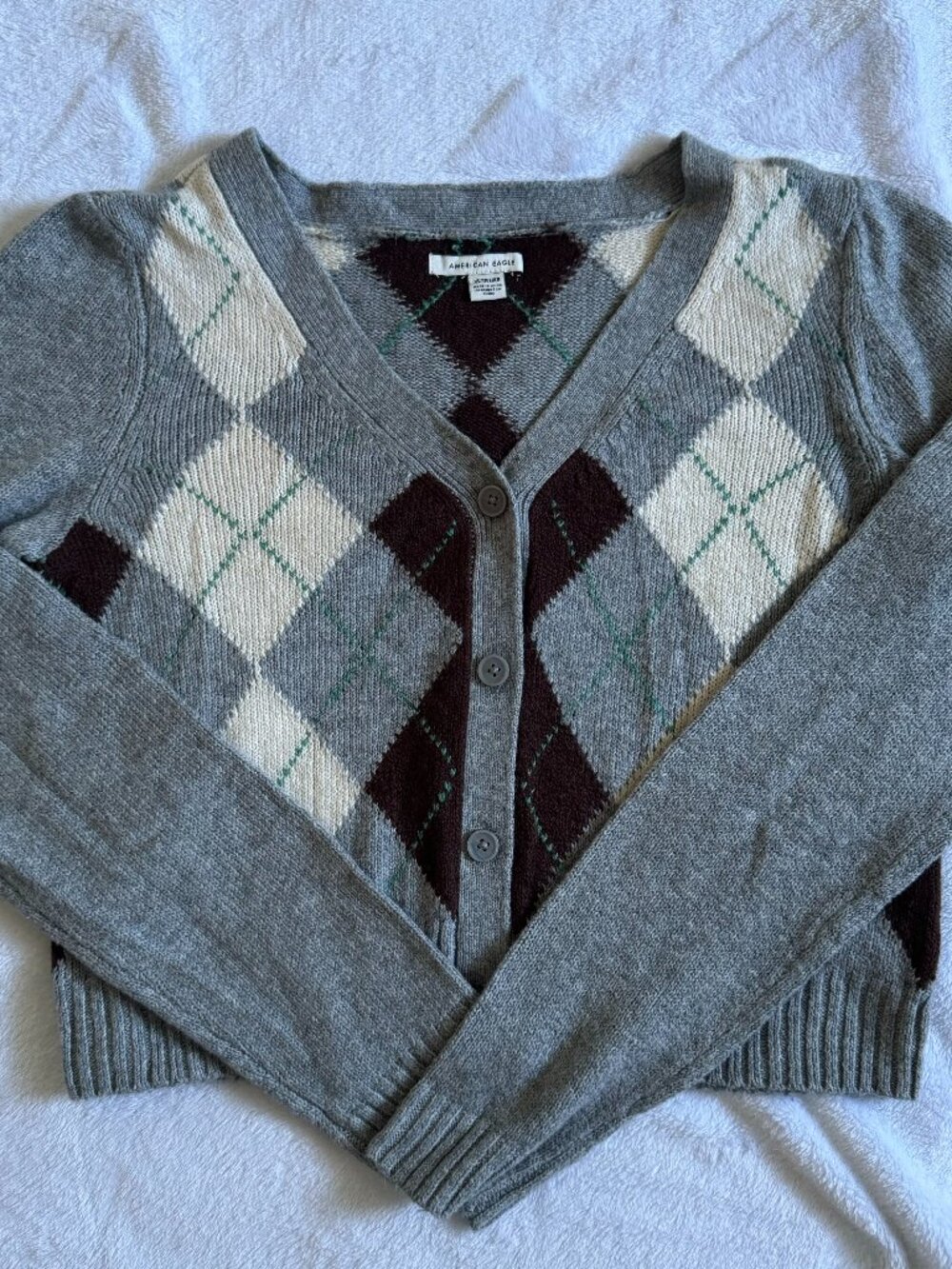 American Eagle Plaid Cardigan